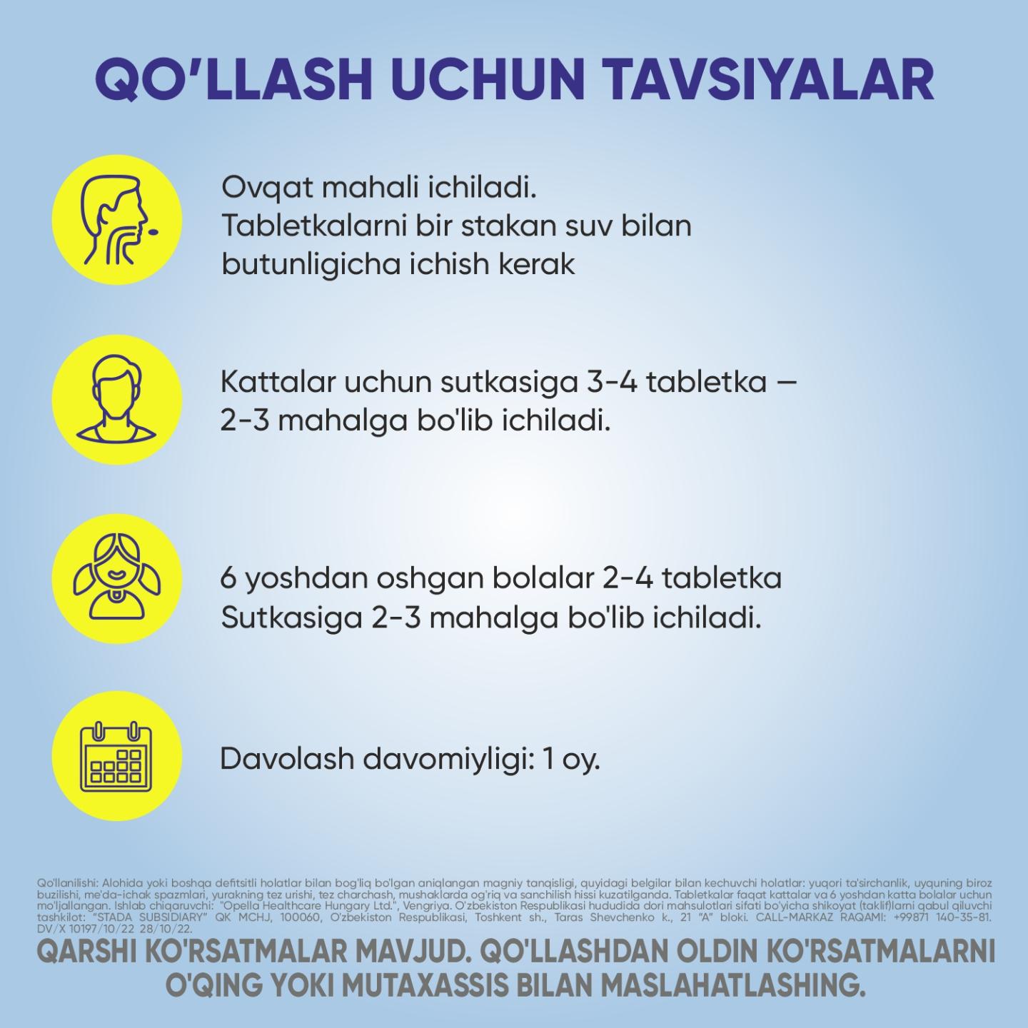 MAGNE B6 FORTE tabletkalari 100mg/10mg N40