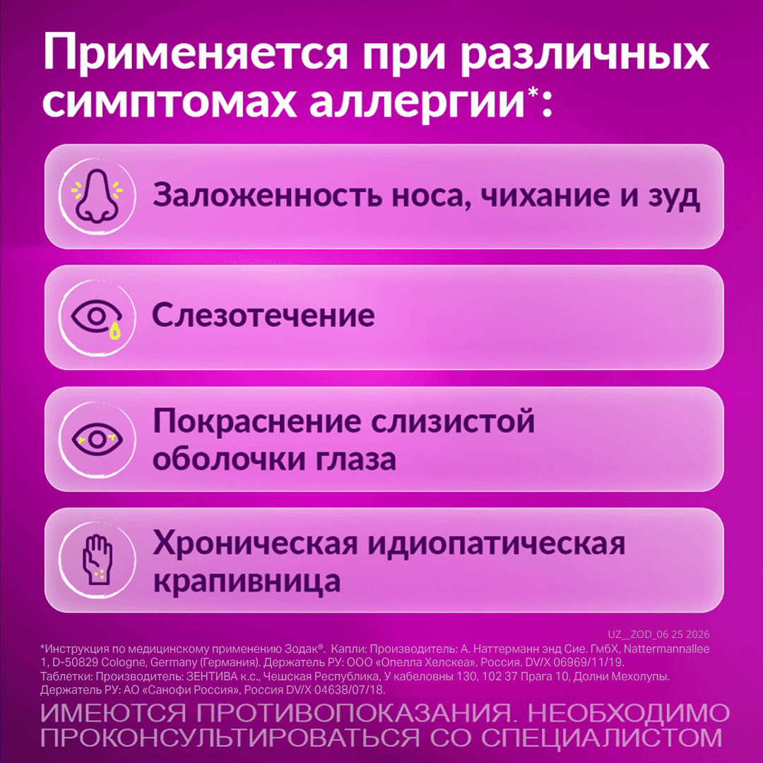 ZODAK tabletkalari 10mg N30