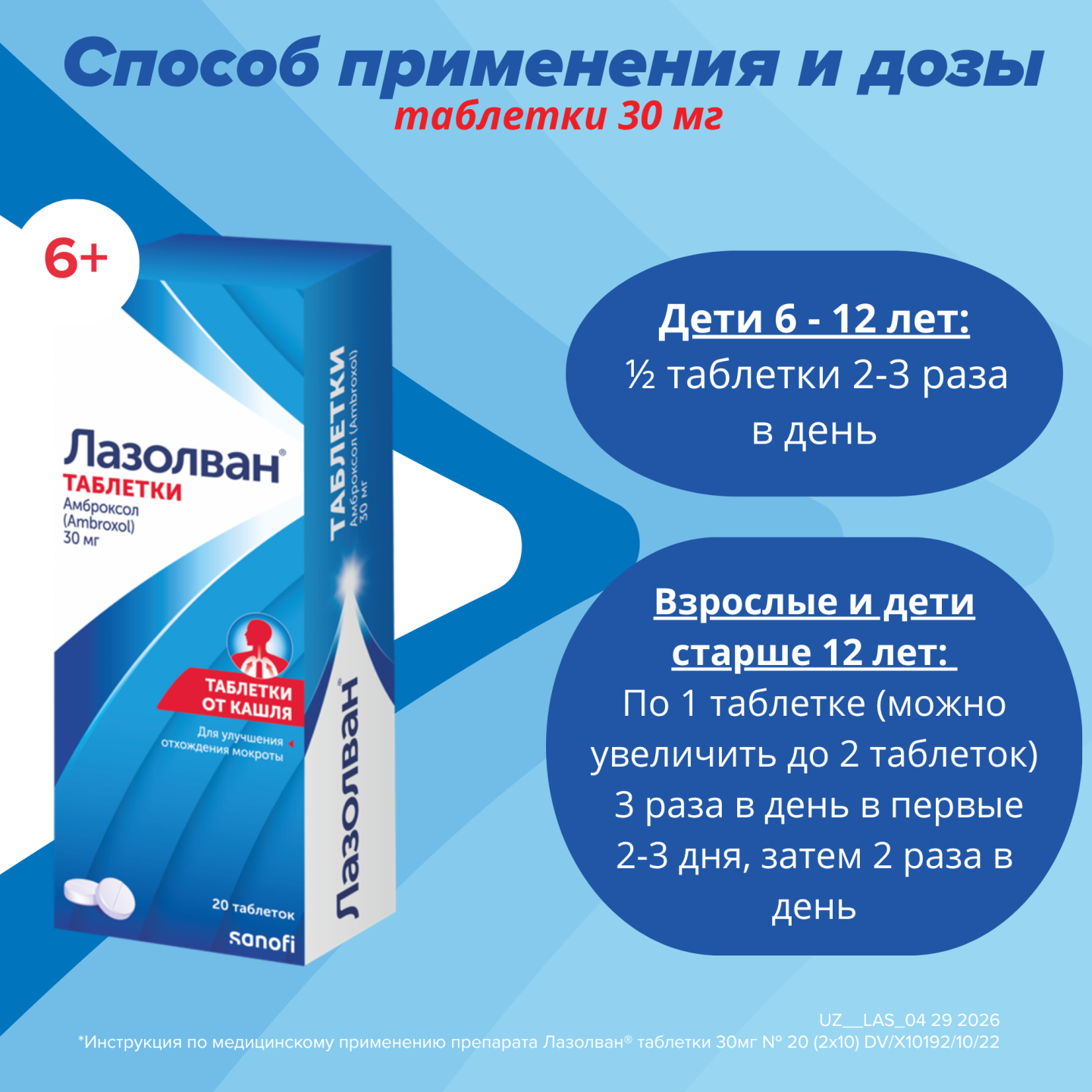 ЛАЗОЛВАН таблетки 30мг N20