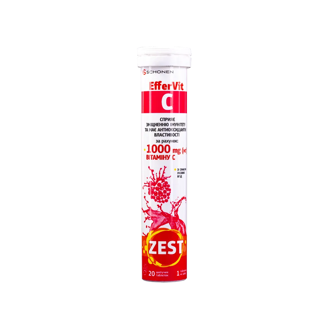 ZEST EfferVit C eriydigan tabletkalar 1000mg N20