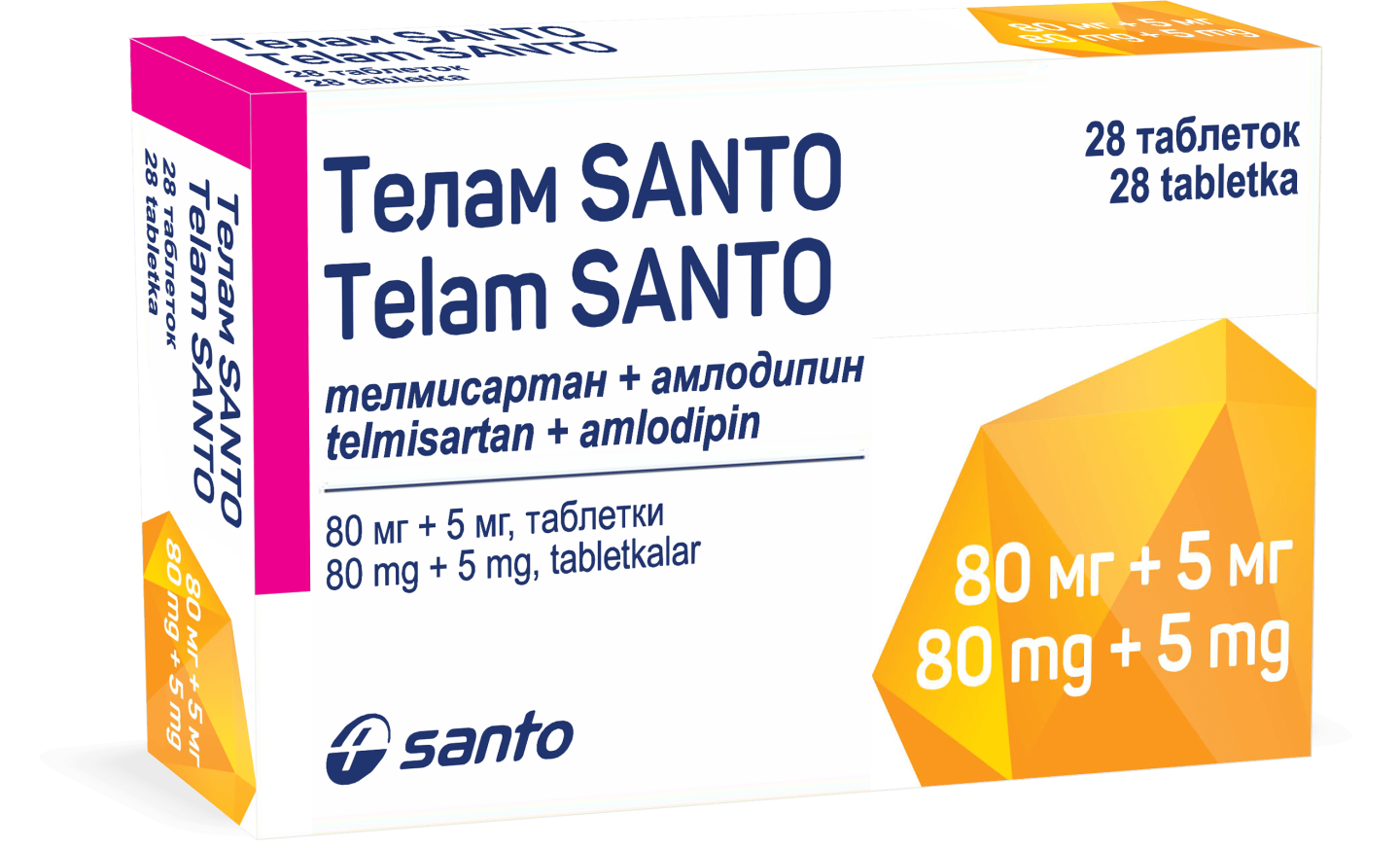 TELAM SANTO tabletkalar 80mg+5mg N28