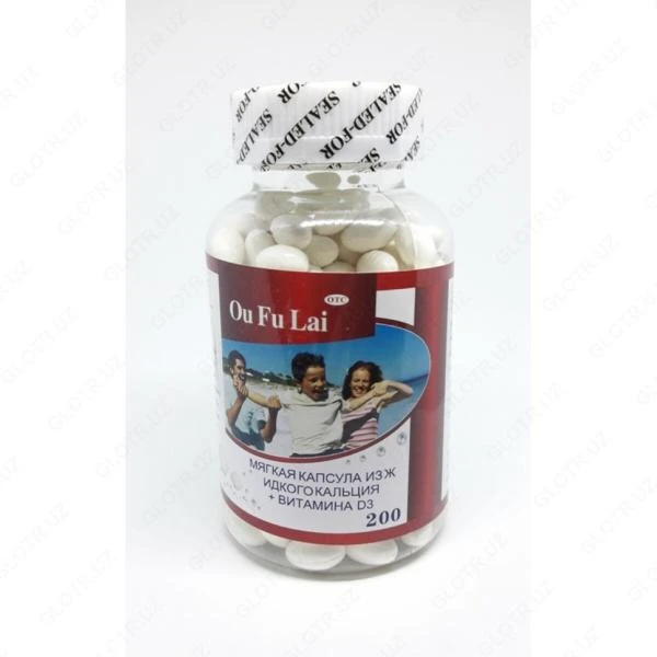 D3 vitamini kapsulalari bilan suyuq kaltsiy