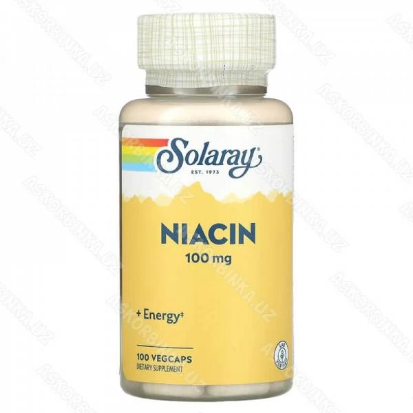 Niacin 100 mg, Solarau, 100 sabzavot kapsulalari.