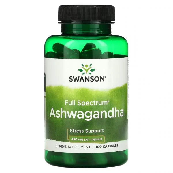 Капсулы Swanson, Ashwagandha, 450 mg, 100 kapsula