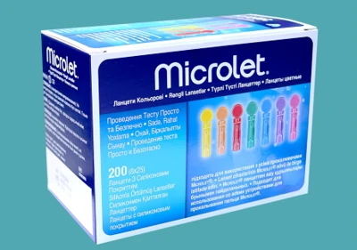 Lanseti svetnie s silikonovim pokritiem Microlet Lancets colored №25