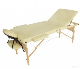 Wenderman WOOD 02 Stol massajniy skladnoy 3x-seksionniy, s ramoy iz buka, kremoviy