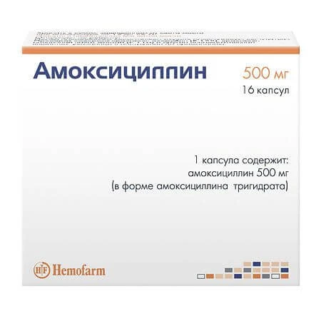 AMOKSISILLIN kapsulalar 0,5g N16