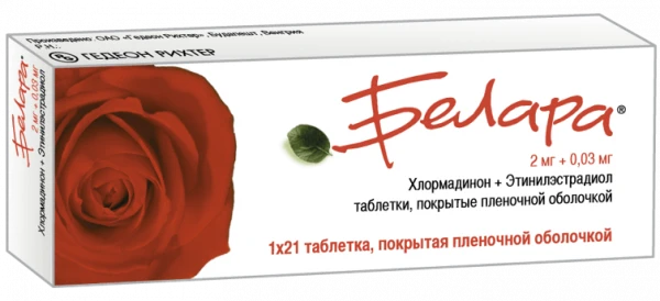 BELARA tabletkalari 2mg/0,03mg N21