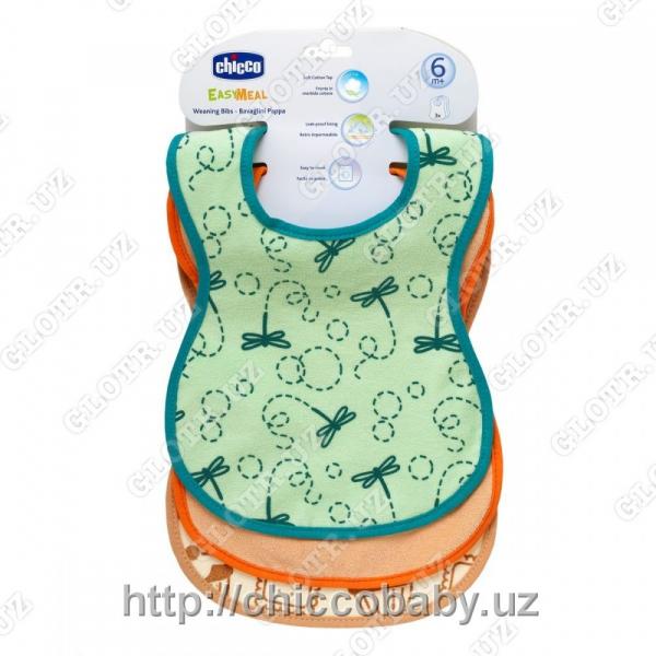 НАГРУДНИК CHICCO WEANING BIBS 6M+ 3PCS