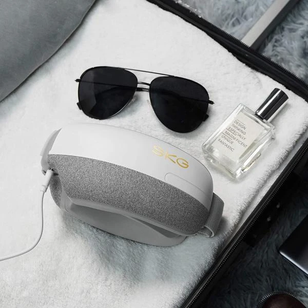 Massajer dlya glaz SKG E3-EN dlya rasslableniya, golovnoy boli i suxosti glaz, Beliy