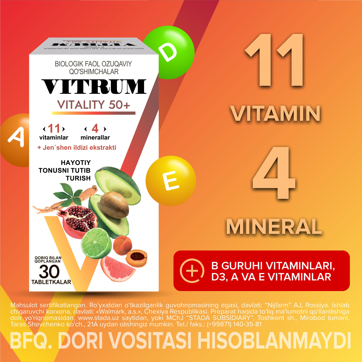 Vitrum Vitality 50+ N30