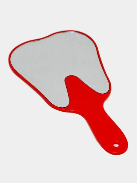 Plastikovoe zerkalo v forme zuba s logotipom Plastic mirror