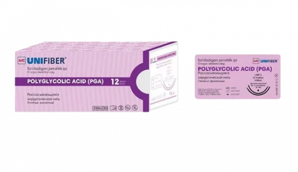 Рассывающийся/Нерассасывающийся Хирургические (ПГА/PGA) шовные материалы(нити) MC UNIFIBER Аналог: Викрил/vicryl