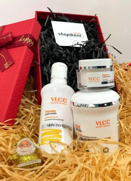 Подарочный набор - молочко для лица, маска для лица, крем для контура глаз, подарочная коробка n0218 SHK Gift