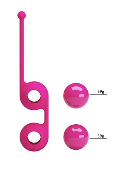 Pretty Love Тренажер Кегеля Шарики вагинальные "PRETTY LOVE Kegel Tighten Up lll", с силиконовой нитью, розовый, 35 мм