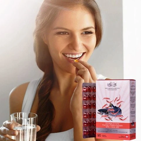 Омега-3 Форте (рыбий жир и масло криля EPA + DHA263) Vivasan, Швейцария