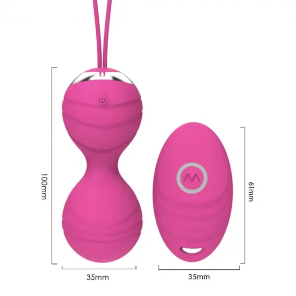 Masofadan boshqarish pulti bilan ayol silikon vibrator
