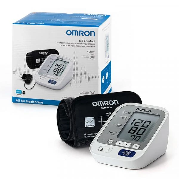 Тонометр измеритель артериального давления Omron OMRON M3 COMFORT с умной манжетой Intelli Wrap - 360 градусов