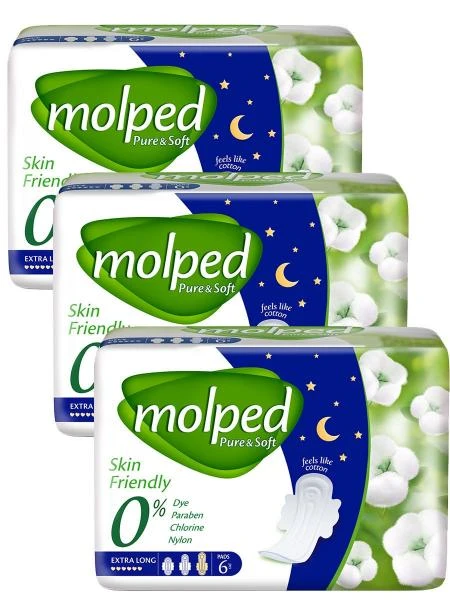 Гигиенические прокладки ночные pure&soft night 6 шт molped