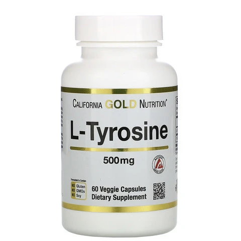 L-Tyrosine, California Gold Nutrition, AjiPure, 500 mg, 60 Veg Kapsulalar