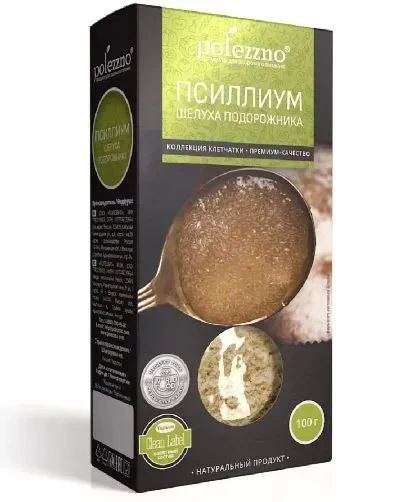 Polezzno Psyllium butun Psyllium urug'i qobig'i, 100 g