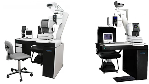 Kombinirovannoe rabochee mesto oftalmologa CS-700 s avtomaticheskim foroptorom VT-700 i proektorom ACP-7