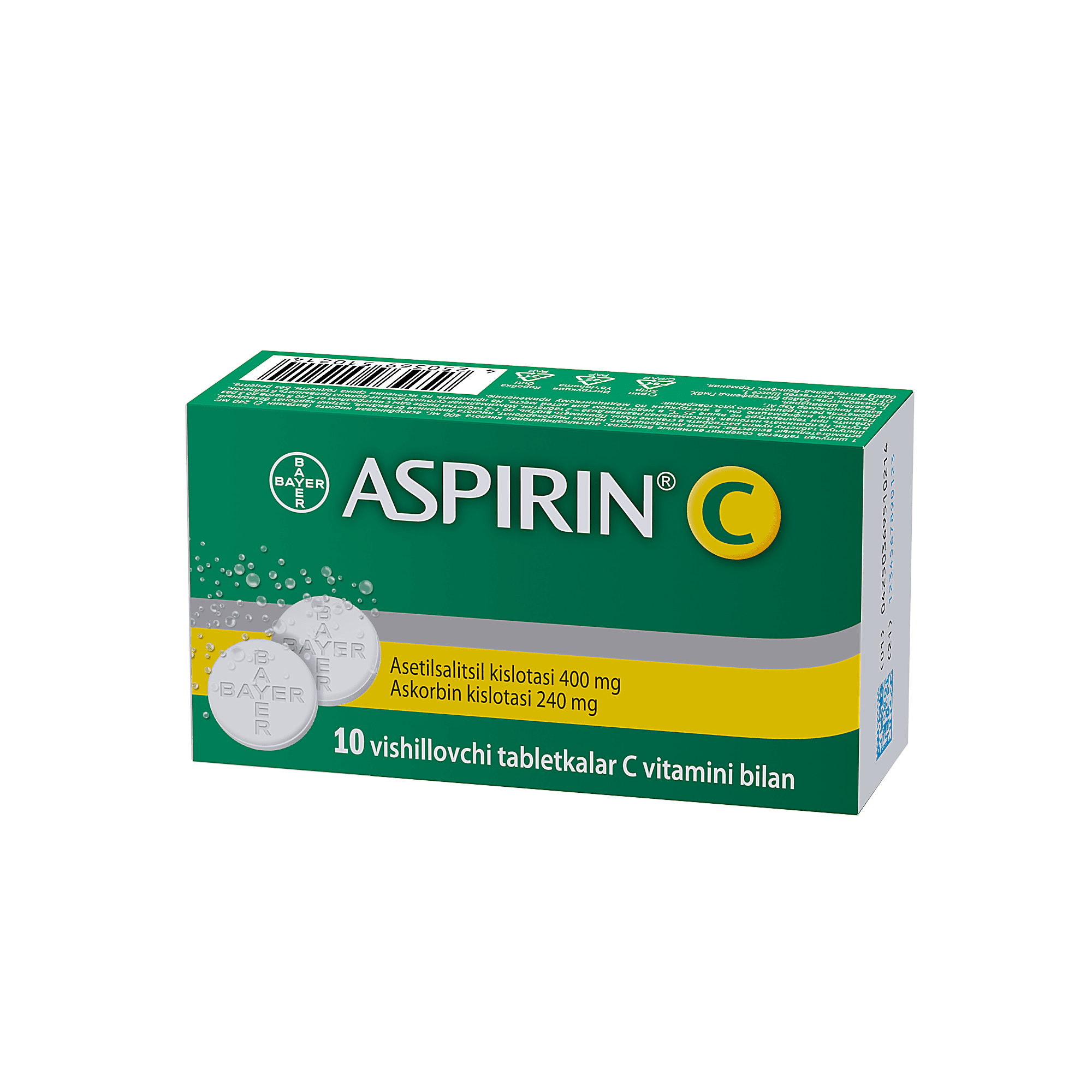 ASPIRIN S tabletkalari N10