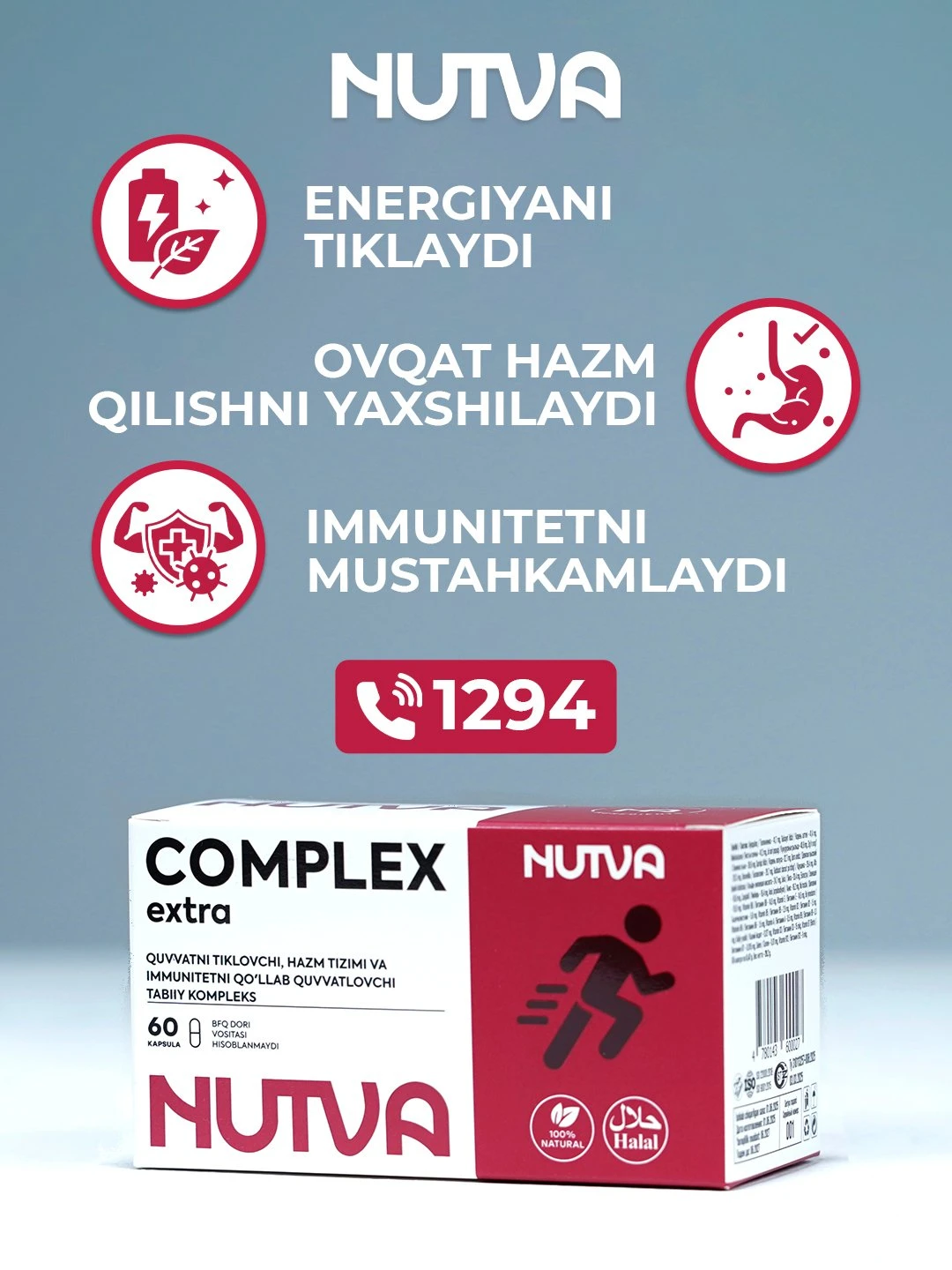 NUTVA COMPLEX EXTRA kapsulalar N60