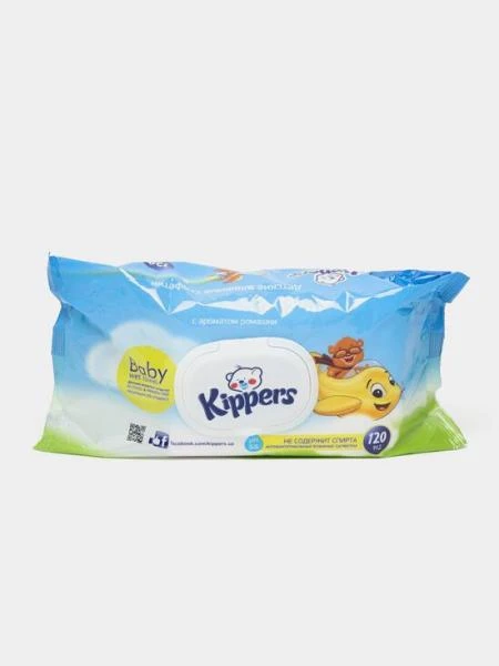 Bolalar uchun nam salfetkalar "Kippers" - 120 dona.