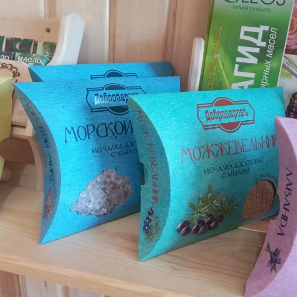 Мочалка джутовая с мылом.