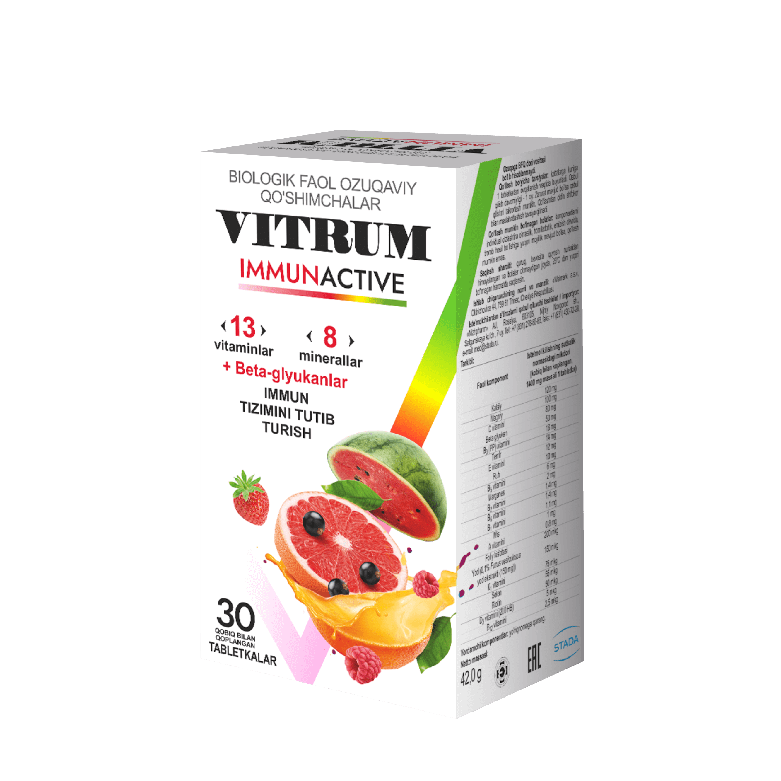 VITRUM IMMUNAKTIV tabletkalari N30