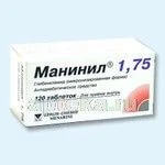 МАНИНИЛ 1,75 таблетки N120