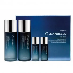Cleanbello homme erkaklar uchun ajinlarga qarshi to'plam (150g + 30g + 150g + 30g) 5583 Deoproce (Koreya)