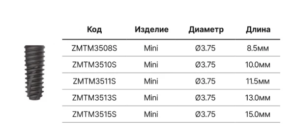 Implant T-system Zenex Multi 3.75х11.5 mm Izen