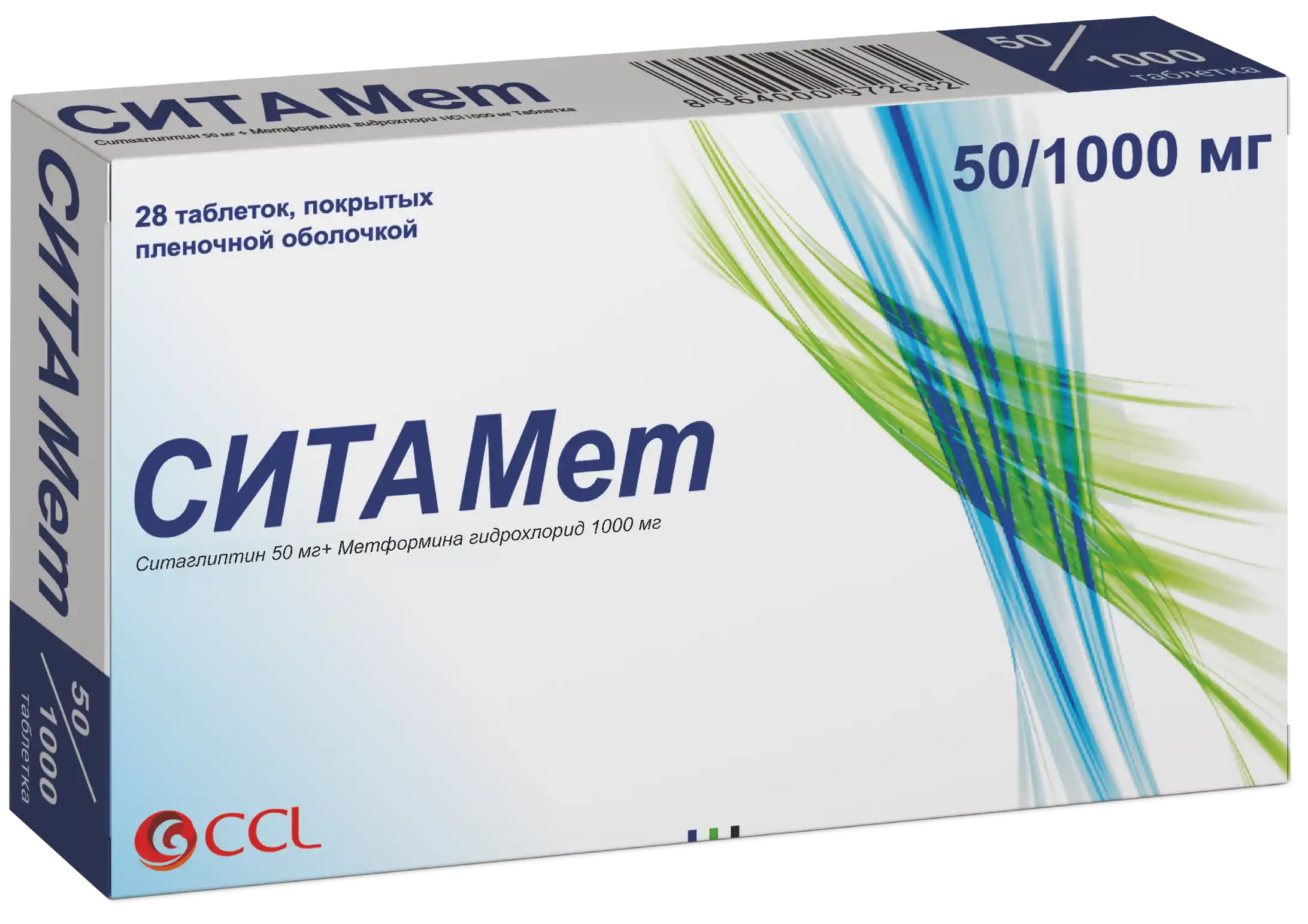 SITA MET tabletkalari 50mg/1000mg N28