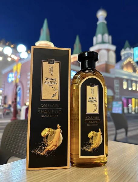 Soch to'kilishiga qarshi ginseng dorivor shampun Wellice Ginseng kollagen