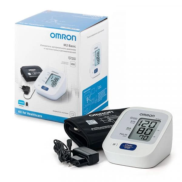 Тонометр Omron M2 Basic HEM-7121-ALRU, манжета 22-42 см, измеритель артериального давления