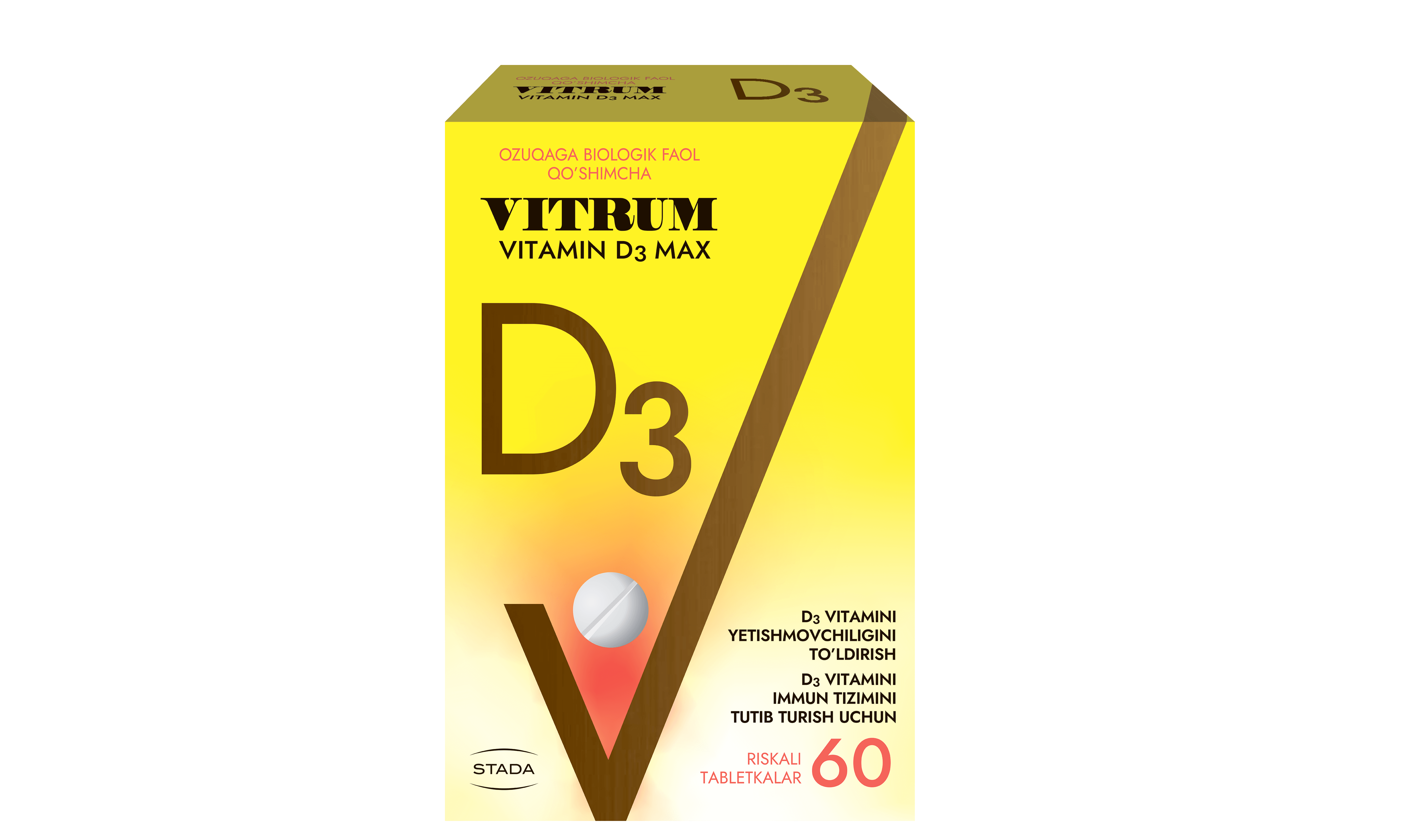 VITRUM VITAMIN D3 MAKS tabletkalari N60