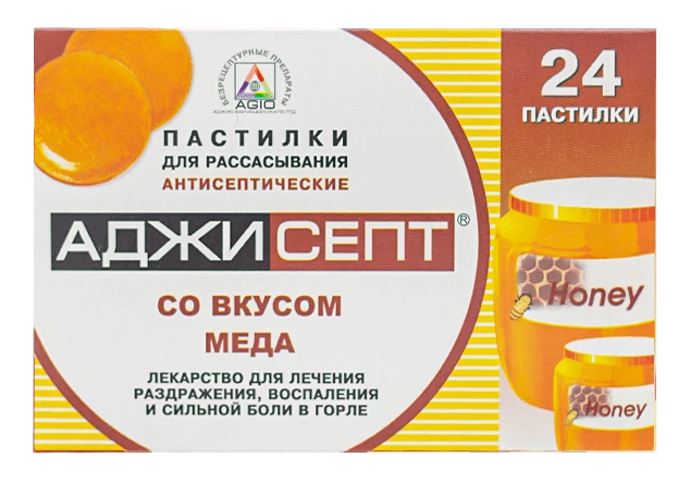 ADJISEPT pastilkalar so vkusom meda N24