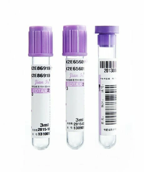 Probirka dlya vakuumnogo zabora krovi s fioletovoy krishkoy