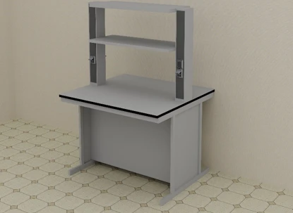 Стол лабораторный (островной) с тумбами и полками 1500*1500*1850, модель 3