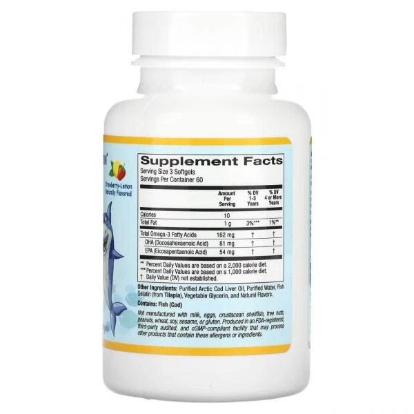 California Gold Nutrition Bolalar uchun DHA chaynash tabletkalari