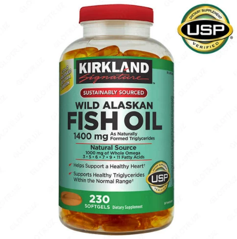 Ribiy jir v kapsulax Kirkland Signature Wild Alaskan Fish Oil (230 sht.)