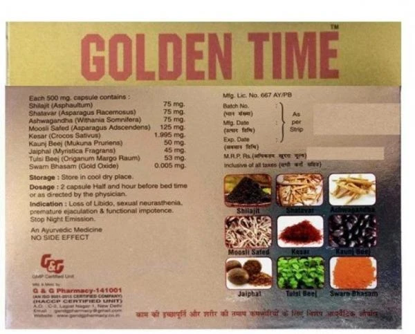 Erkaklar salomatligini yaxshilash uchun kapsulalar "Oltin vaqt"