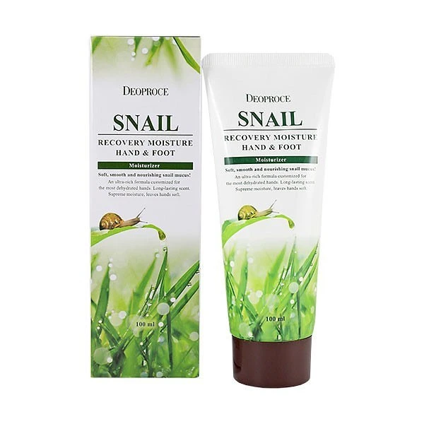 Крем для кожи рук и ног восстанавливающий с муцином улитки snail recovery moisture hand & foot 100г 5577 Deoproce (Корея)