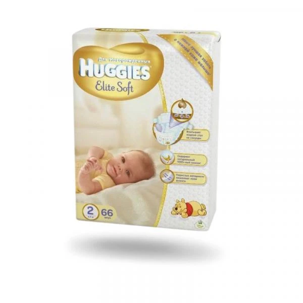 Pampersi Huggies Elite Soft (2) Jumbo 4-7 kg 66x2 gippoalergenniy