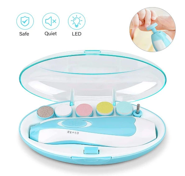 Detskiy elektricheskiy nabor dlya uxoda za nogtyami s 6 nasadkami