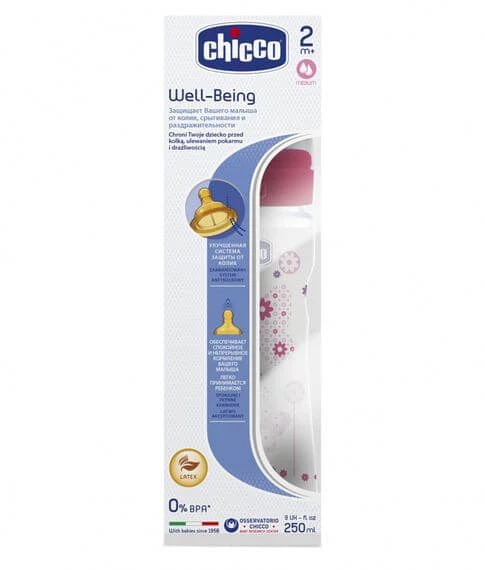 Butilochka dlya kormleniya Chicco Well-Being 2 mes+ 250 ml