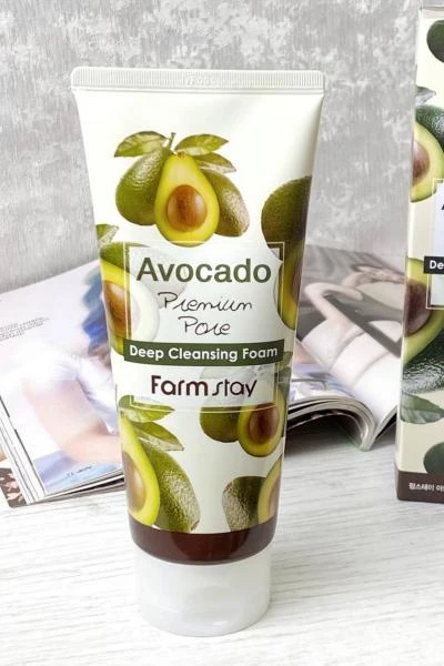 Очищающая пенка с экстрактом авокадо avocado premium pore deep cleansing foam 5522 FarmStay (Корея)