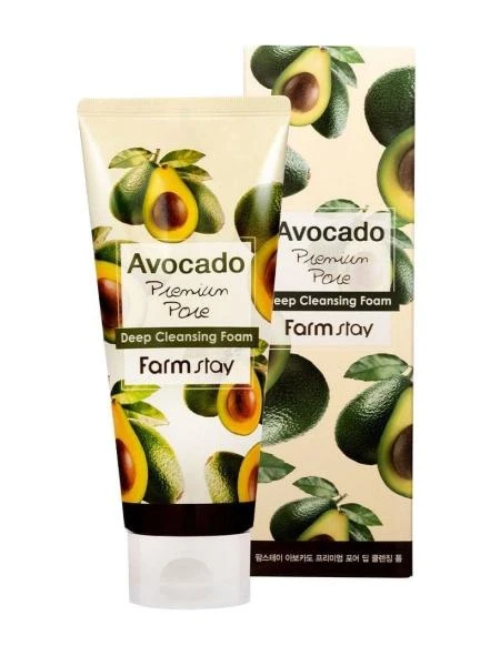 Очищающая пенка с экстрактом авокадо avocado premium pore deep cleansing foam 5522 FarmStay (Корея)